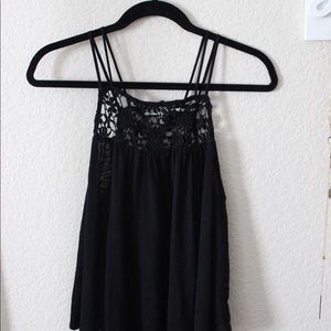 Black Crochet Tank